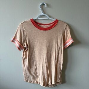 We The Free Cream Top with Orange Trim